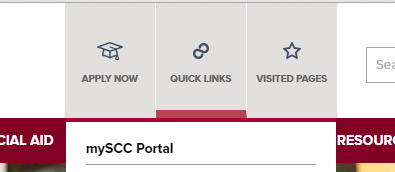 Use Quick Links to quickly access St. Charles Community College portal, mySCC